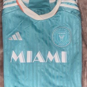 adidas Teal and White Miami Women's Top